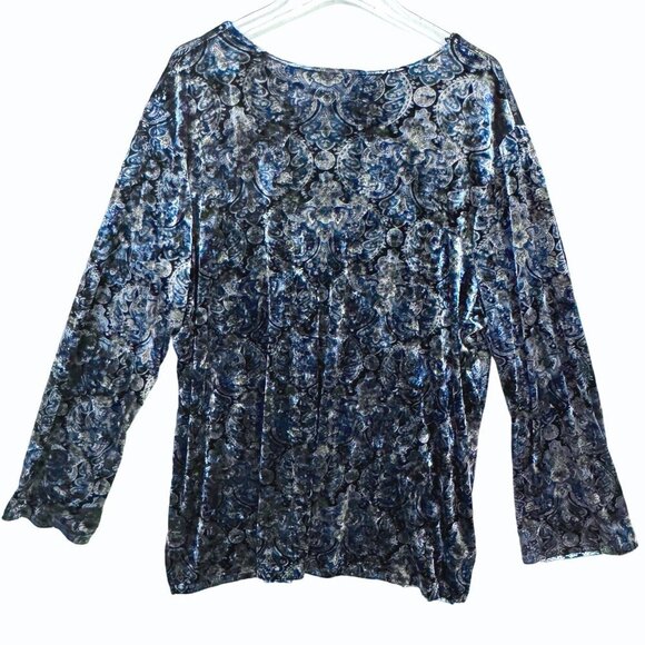 Venezia Velvet Paisley‎ Tunic Top Womens Plus Size 22/24 Boho Witchy Fairy - Picture 7 of 11